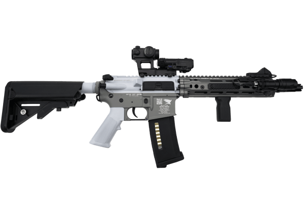 Phylax Advanced MK18 RISIII O.E. (S)AEG with GateTitan, Cerakote Battleship Grey x Bullshark Grey