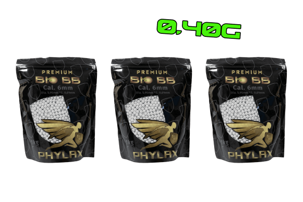 3er Pack Phylax 0,40g Bio BBs (1kg), 2500Rds.