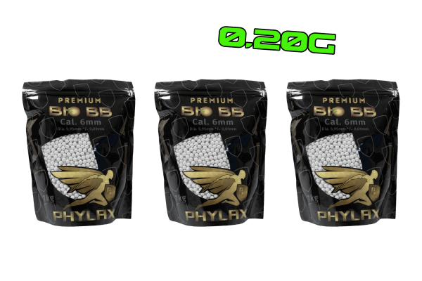 3er Pack Phylax 0,20g Bio BBs (1kg), 5000Rds.