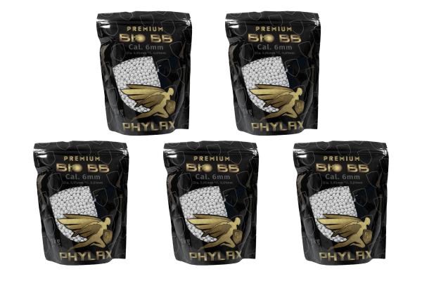 5er Pack Phylax 0,36g Bio BBs (1kg), 2777Rds.