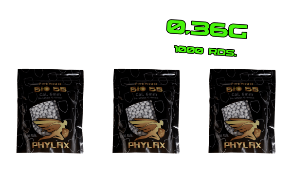 3er Pack Phylax 0,36g Bio BBs 1000Rds