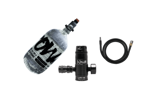 POWAIR Carbon Series HP System 1,1l Flasche, 300bar Regulator + PHX Pocket Regulator