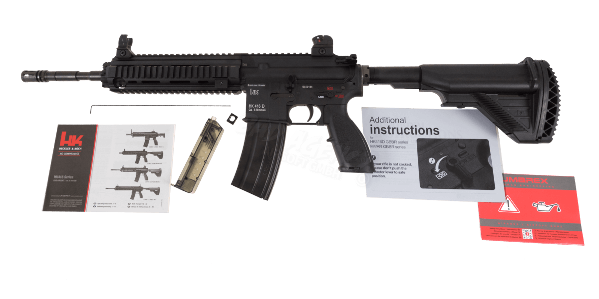 VFC Heckler & Koch HK416D, GBB, Black | Gas / CO2 | Sturmgewehre /  Maschinenpistolen | Softairwaffen | Shop | B.A.D. Agency Airsoft GmbH