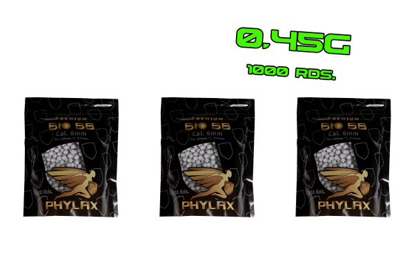 3er Pack Phylax 0,45g Bio BBs 1000Rds.