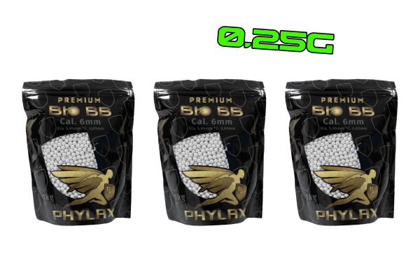 3er Pack Phylax 0,25g Bio BBs (1kg), 4000Rds.
